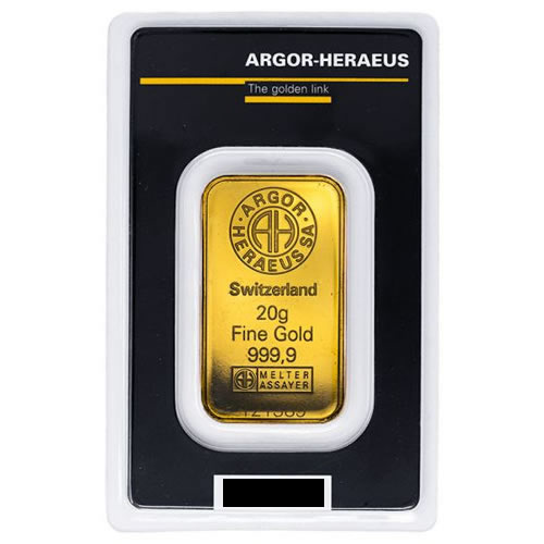 20 gram Argor-Heraeus Kinebar Gold Bar