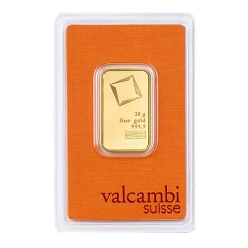 20 Gram Valcambi Gold Bar - in Assay