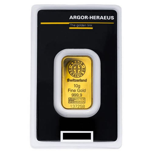 10 gram Argor-Heraeus Kinebar Gold Bar