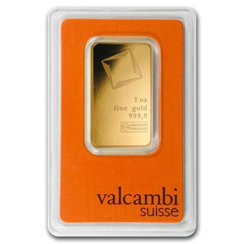 1 oz Valcambi Gold Bar - in Assay